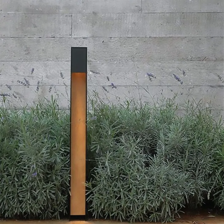 LED corten rusty bollard light